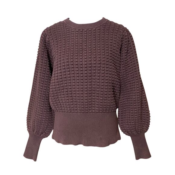 100% Cotton French Connection Purple Crew Neck Sweater bobble stitch small - Picture 1 of 8